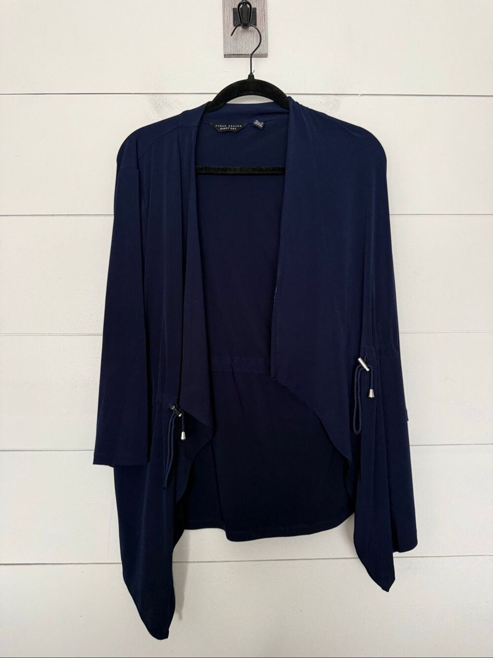 Susan Graver Women’s XS Navy Blue Stretchy Open Cardigan